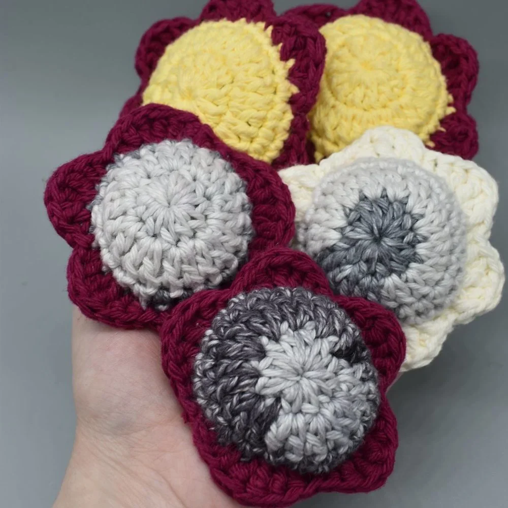 HAND CRAFTED Crochet Catnip Flower Cat Toys Bundle of Five